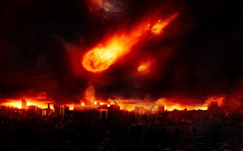 end of world battle scene flatten1 500x312 Create Dramatic Meteor and Burning City Effect in Photoshop 