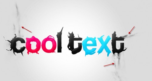 4 effect 2 500x265 Create a Cool Liquid Text Effect with Feather Brush Decoration in Photoshop