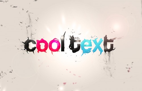 cool text effect flatten 500x321 Create a Cool Liquid Text Effect with Feather Brush Decoration in Photoshop