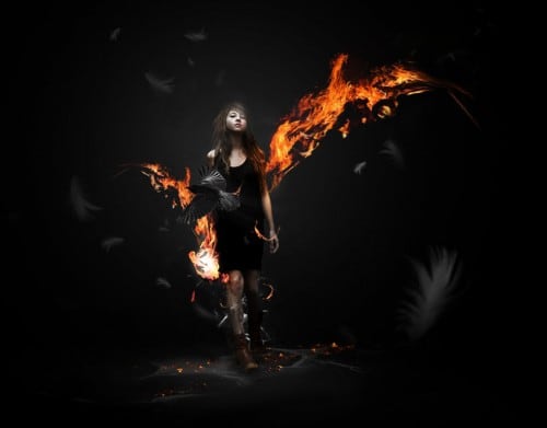 6 feather 500x391 Design a Awesome Supernatural Dark Scene with Fiery Effect in Photoshop
