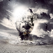 Design a Surreal Style Desert Human Stone Statue Manipulation in Photoshop
